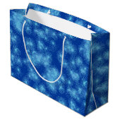 Sternexplosionen aus Eiskristall - Kobaltblau Große Geschenktüte (Rückseite Schrägansicht)