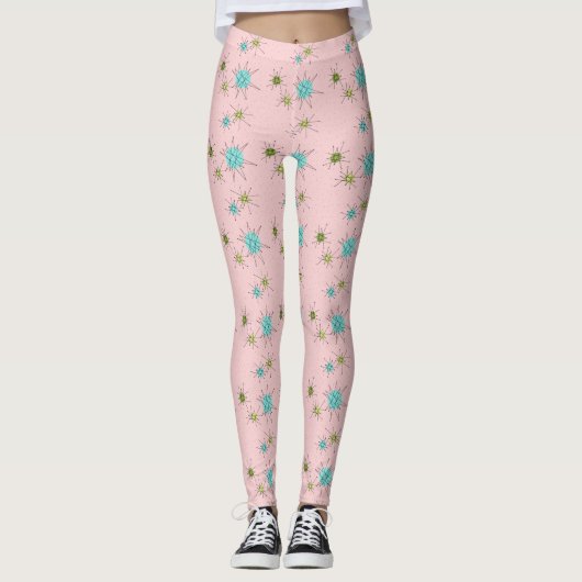 Sternexplosionen der rosa Ikonen Leggings (Vorderseite)