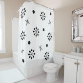 Sternexplosionen des Atomalters Schwarz-weiß 1 Duschvorhang (Beispiel)