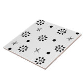 Sternexplosionen des Atomalters Schwarz-weiß 1 Fliese (Seite)