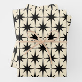 Sternexplosionen des Atomzeitalters Schwarz und Cr Geschenkpapier Set (Beispiel)