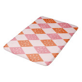 Sternexplosionen des Mittelalters auf Orange Pink  Badematte (Schrägansicht)