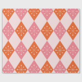 Sternexplosionen des Mittelalters auf Orange Pink Geschenkpapier (Flach)