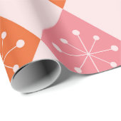 Sternexplosionen des Mittelalters auf Orange Pink Geschenkpapier (Rolleneckpunkt)