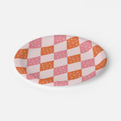 Sternexplosionen des Mittelalters auf Orange Pink Pappteller (Schrägansicht)