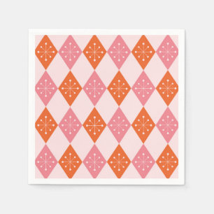 Sternexplosionen des Mittelalters auf Orange Pink  Serviette