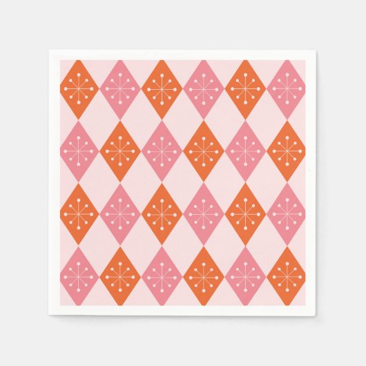 Sternexplosionen des Mittelalters auf Orange Pink Serviette (Vorderseite)