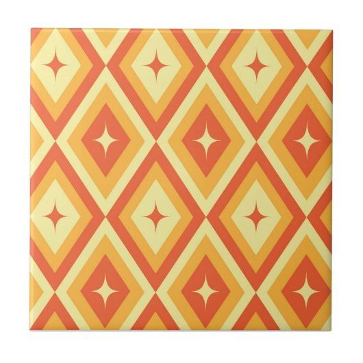 Sternexplosionen des Mittelalters auf Orange Red D Fliese (Vorderseite)