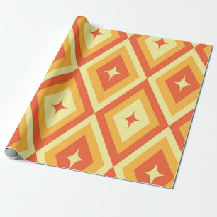 Sternexplosionen des Mittelalters auf Orange Red D Geschenkpapier