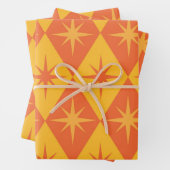 Sternexplosionen des Mittelalters auf Orange Retro Geschenkpapier Set (Beispiel)