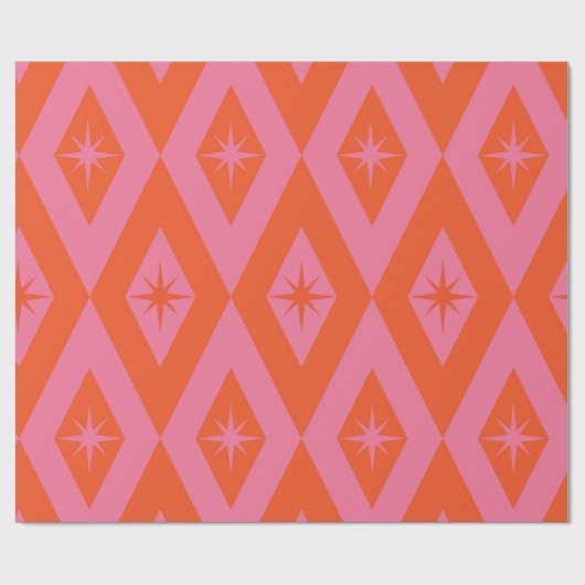 Sternexplosionen des Mittelalters auf rosafarbenen Geschenkpapier (Flach)