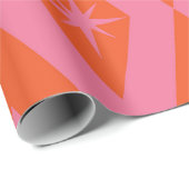 Sternexplosionen des Mittelalters auf rosafarbenen Geschenkpapier (Rolleneckpunkt)