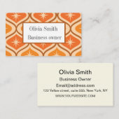 Sternexplosionen des Mittelalters über Orange Ogee Visitenkarte (Vorne/Hinten)