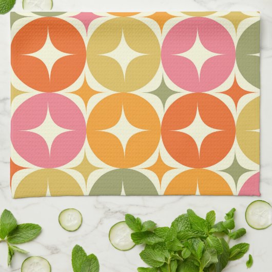 Sternexplosionen des Mitteljahrs über das Muster d Geschirrtuch (Gefaltet)