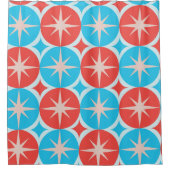 Sternexplosionen des mittleren Jahrhunderts auf bl Duschvorhang (Vorderseite)