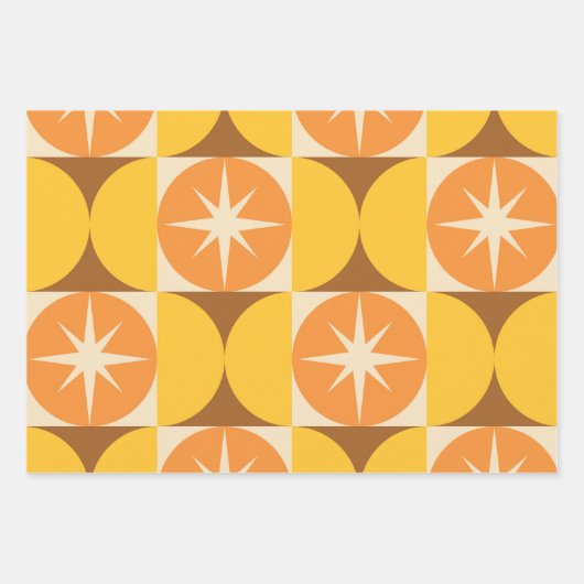 Sternexplosionen des mittleren Jahrhunderts auf or Geschenkpapier Set (Vorderseite)