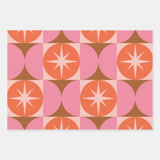 Sternexplosionen des mittleren Jahrhunderts auf ro Geschenkpapier Set (Vorderseite 2)