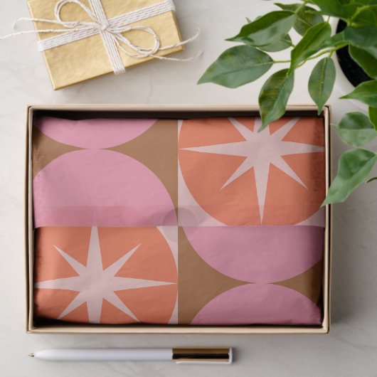 Sternexplosionen des mittleren Jahrhunderts auf ro Seidenpapier (Geschenk)