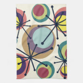 Sternexplosionen des mittleren Jahrhunderts farben Geschirrtuch (Vertikal)