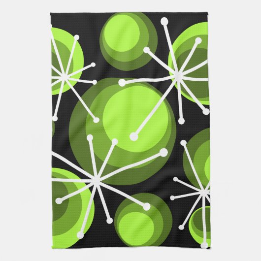 Sternexplosionen des mittleren Jahrhunderts Geschirrtuch (Vertikal)