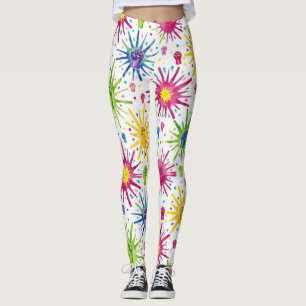 Sternexplosionen Nahtloses Muster Leggings