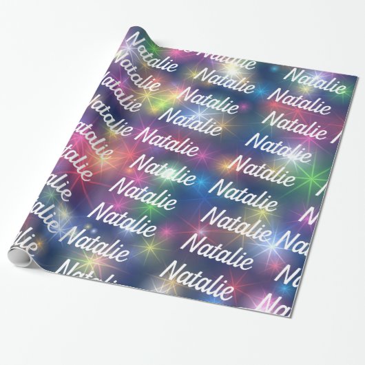 Sternexplosionen Personalisiertes Geschenkpapier (Ungerollt)