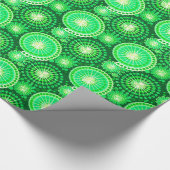 Sternexplosionen und Felgen, dunkelkieferngrün Geschenkpapier (Ecke)