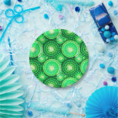 Sternexplosionen und Felgen, dunkelkieferngrün Pappteller (Party)