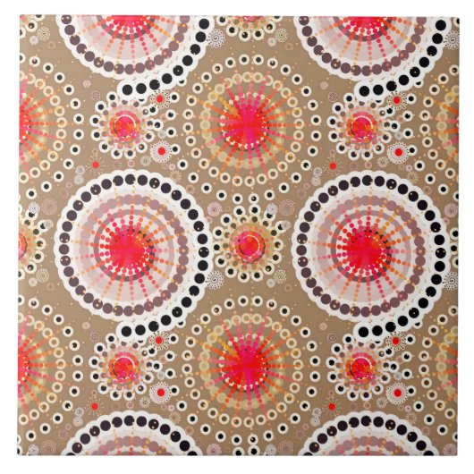 Sternexplosionen und Nadelräder, Taue, rot, weiß Fliese (Vorderseite)