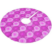 Sternexplosionen und Zahnräder, Amethyst lila Polyester Weihnachtsbaumdecke (Schrägansicht)