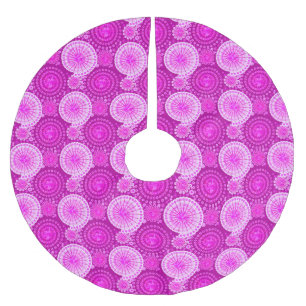 Sternexplosionen und Zahnräder, Amethyst lila Polyester Weihnachtsbaumdecke