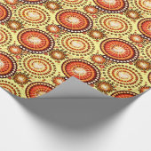 Sternexplosionen und Zahnräder, braun und gelb Geschenkpapier (Ecke)