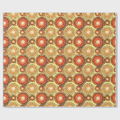 Sternexplosionen und Zahnräder, braun und gelb Geschenkpapier (Flach)