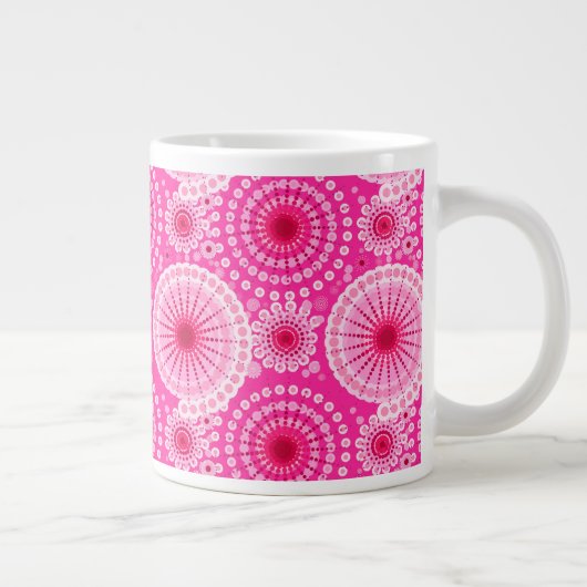 Sternexplosionen und Zahnräder, Fuchsienrosa und M Jumbo-Tasse (Rechts)