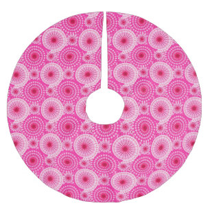 Sternexplosionen und Zahnräder, Fuchsienrosa und M Polyester Weihnachtsbaumdecke