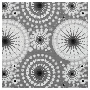Sternexplosionen und Zahnräder, grau, schwarz und  Stoff