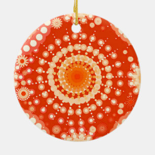 Sternexplosionen und Zahnräder, Mandarinen Keramikornament