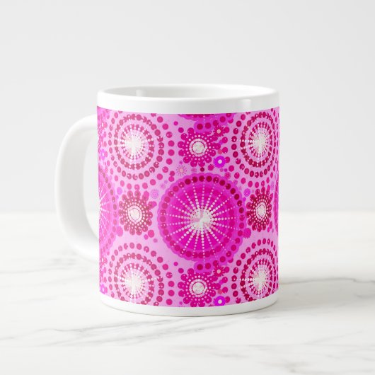 Sternexplosionen und Zahnräder, Orchideen und Mage Jumbo-Tasse (Vorderseite Links)