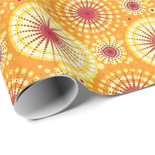 Sternexplosionen und Zahnräder, Safran und Rosine Geschenkpapier