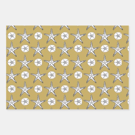 Sternfisch-Dollar-Sketch-Muster Geschenkpapier Set (Vorderseite)