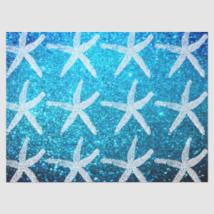 Sternfisch-Muster Nautilus-Strand Glitter Blau Süß Seidenpapier