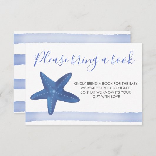 Sternfisch | Ocean Baby Dusche bringen ein Buch Einladung (Vorne/Hinten)