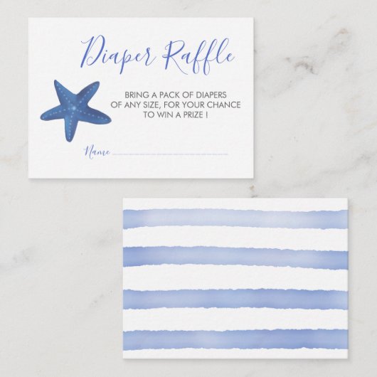 Sternfisch | Ocean Baby Shower Diaper Raffle Begleitkarte (Vorne/Hinten)