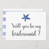 Sternfisch | Ocean Wedding Bridesmaid Einladung (Vorne/Hinten)