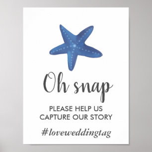 Sternfisch Ocean Wedding Instagram Zeichen Poster