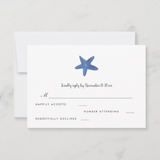 Sternfisch | Ocean Wedding RSVP (Vorderseite)