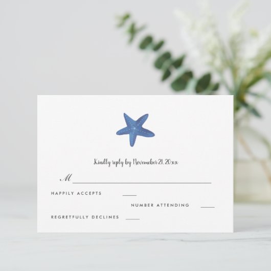 Sternfisch | Ocean Wedding RSVP (Stehend Vorderseite)