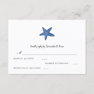 Sternfisch   Ocean Wedding RSVP Karte