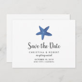 Sternfisch | Ozeanhochzeit Datum speichern Ankündigungspostkarte (Vorne/Hinten)