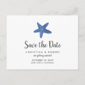 Sternfisch | Ozeanhochzeit Datum speichern Ankündigungspostkarte (Vorderseite)